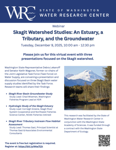 Picture of the flyer from the Skagit Watershed Studies Research Webinar